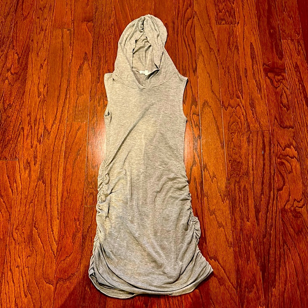 Ruched T Shirt dress with hoodie